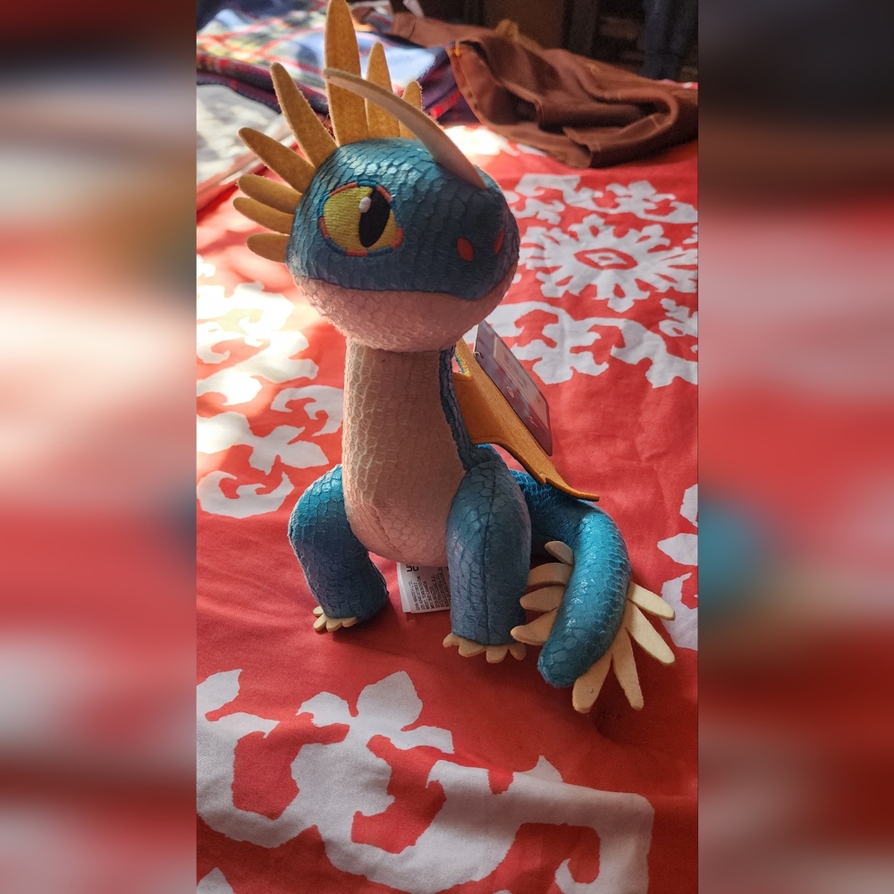 Dreamworks Blue Dragon Plush with Green Eyes